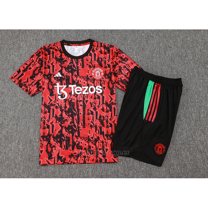 Chandal del Manchester United Manga Corta 2023-2024 Rojo - Pantalon Corto